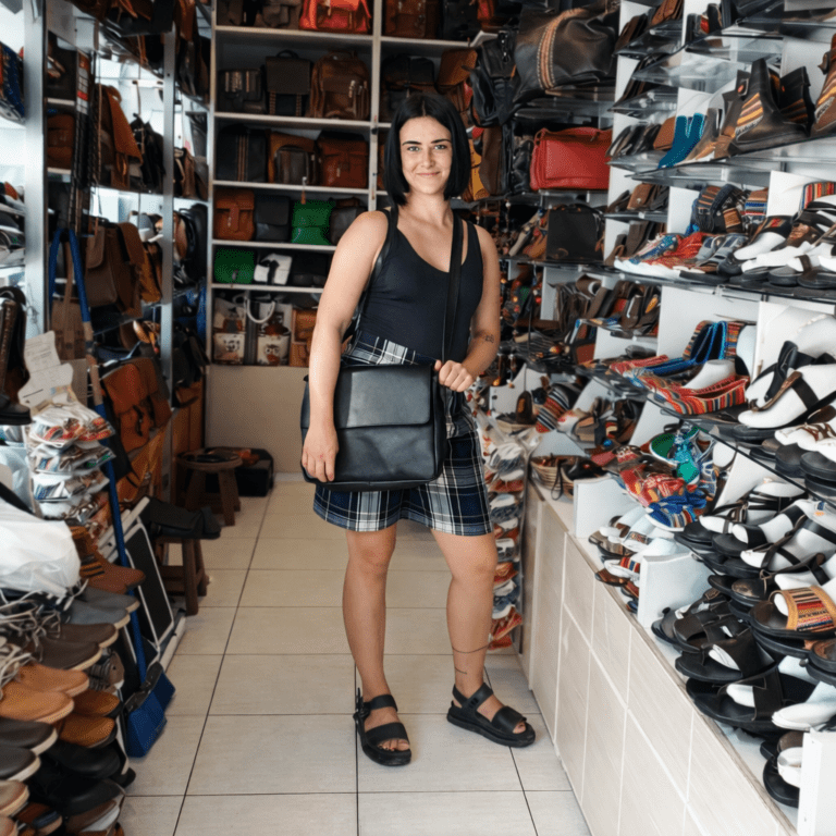 Cliente de CUERO BARRA con su artículo de cuero