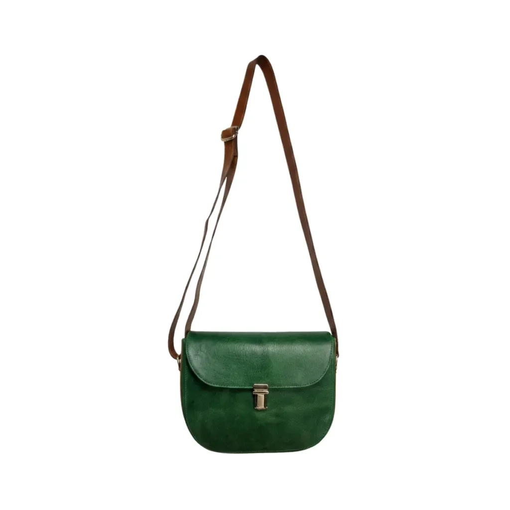 CARTERA CUERO-CA09-VERDE ESMERALDA-CUERO GENUINO-DAMA