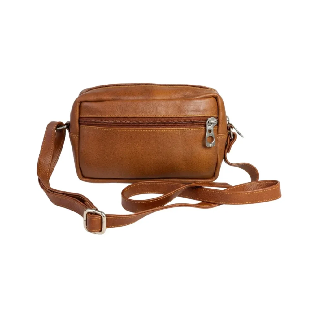 CARTERA DAMA-CA02-CAMEL-CUERO GENUINO