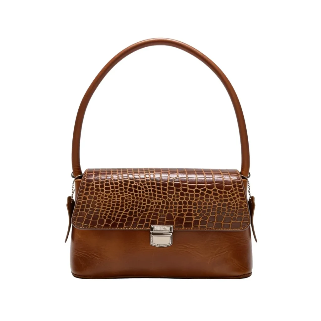 CARTERA-CA10-CAMEL- CUERO COCODRILO-CARTERA DE DAMA-CARTERA GENUINO