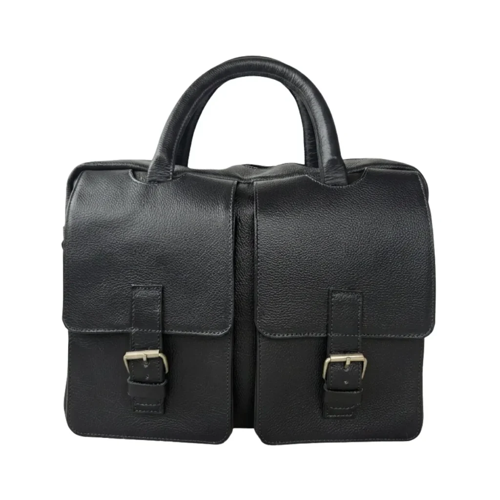 MALETIN CUERO-MN08-NEGRO-CUERO GENUINO-CUERO FLOTER