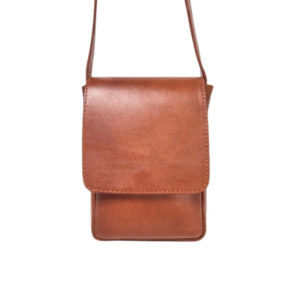Morralito de cuero color camel - ML01
