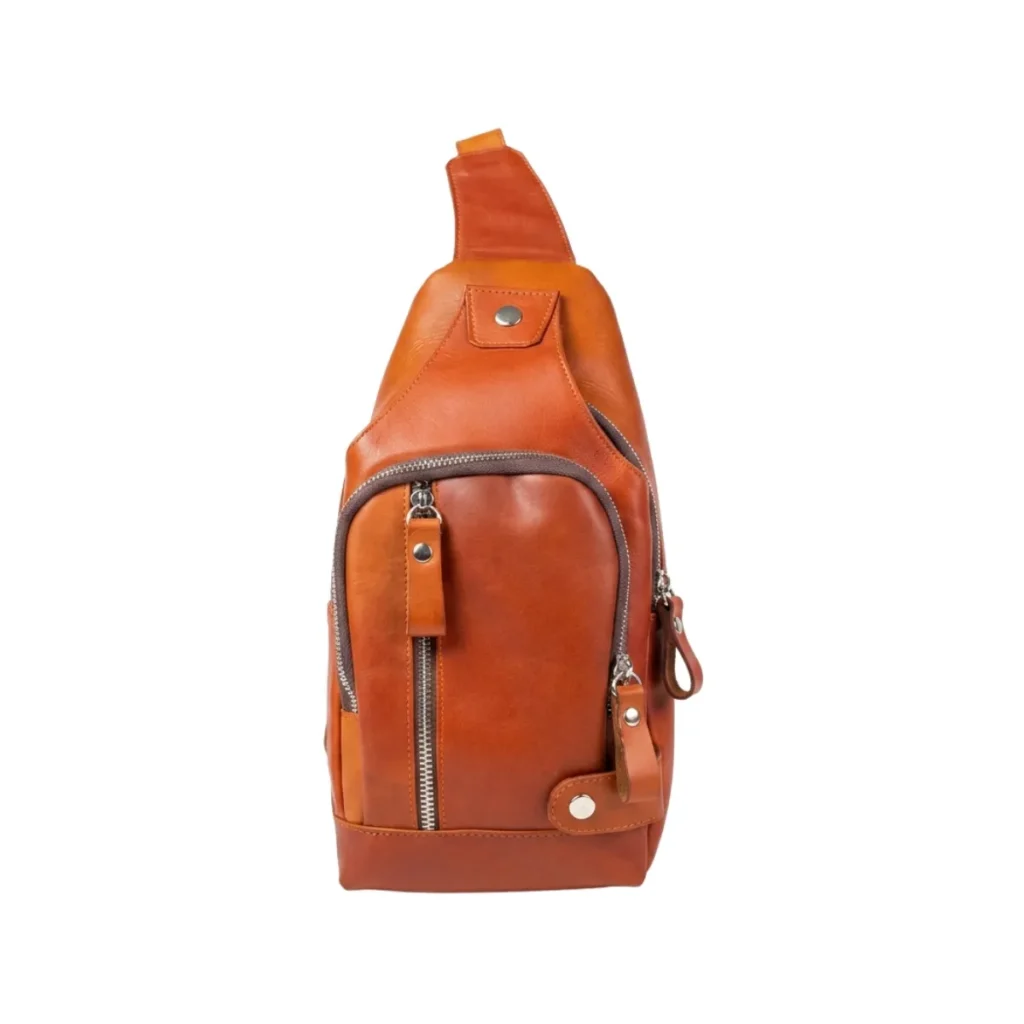 PECHERA CUERO-PE04-CAMEL-CUERO GENUINO- DAMAS-HOMBRE-UNISEX