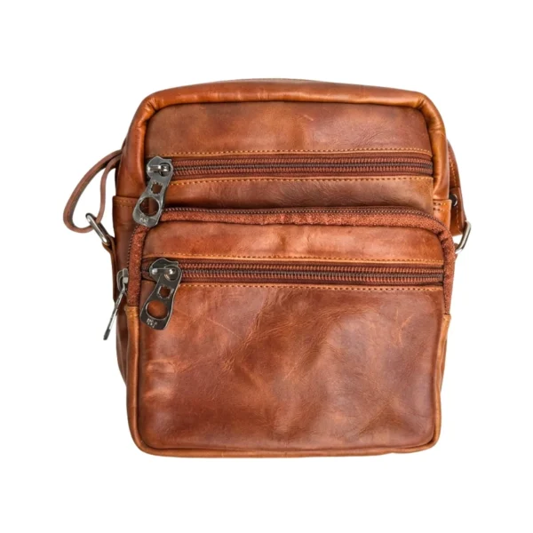 morral de cuero color camel ML03 V1 morral de cuero color camel ML03 V1