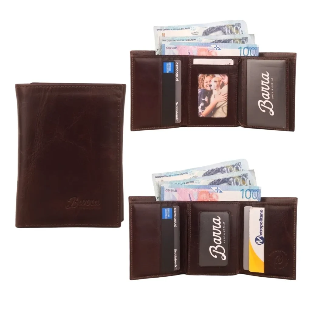 BC04 billetera de cuero para hombre