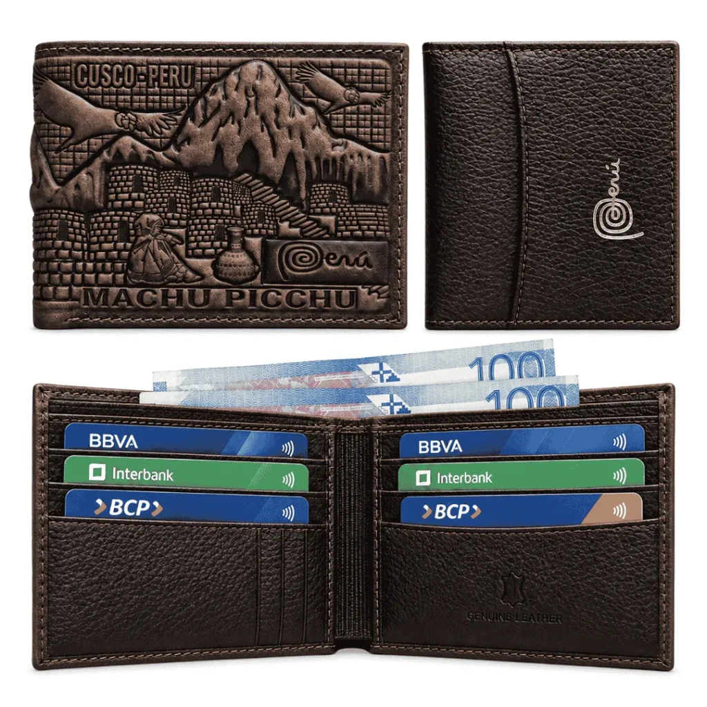 BC19 - BILLETERA DE CUERO - MACHU PICCHU